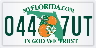 FL license plate 0447UT