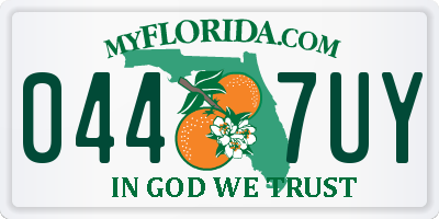FL license plate 0447UY