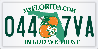 FL license plate 0447VA