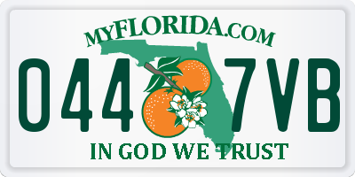 FL license plate 0447VB