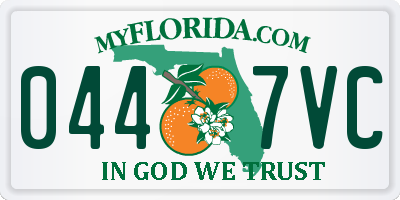 FL license plate 0447VC