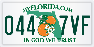 FL license plate 0447VF