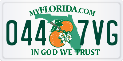FL license plate 0447VG