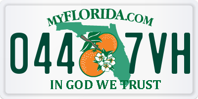 FL license plate 0447VH