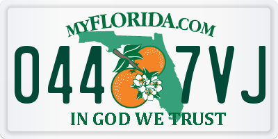 FL license plate 0447VJ