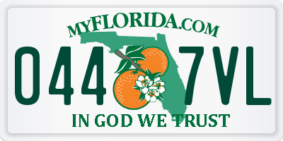 FL license plate 0447VL