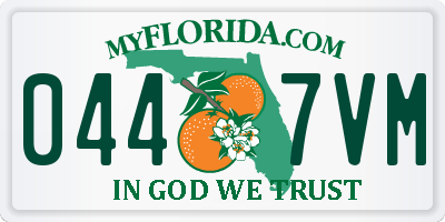 FL license plate 0447VM