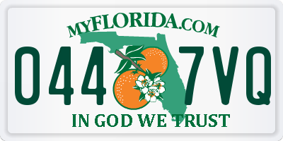 FL license plate 0447VQ
