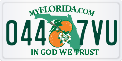 FL license plate 0447VU
