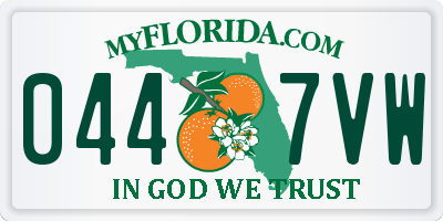 FL license plate 0447VW