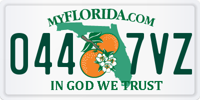 FL license plate 0447VZ