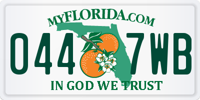 FL license plate 0447WB