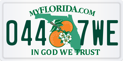 FL license plate 0447WE