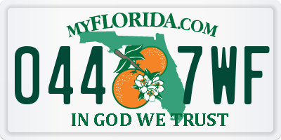 FL license plate 0447WF