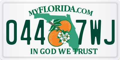 FL license plate 0447WJ