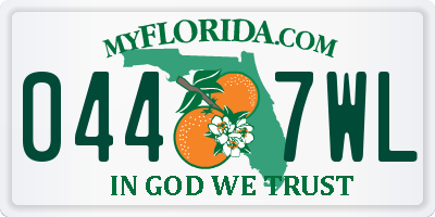 FL license plate 0447WL