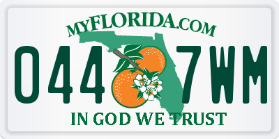 FL license plate 0447WM