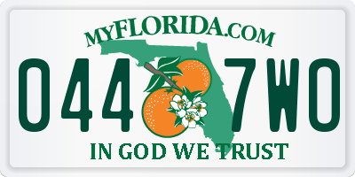 FL license plate 0447WO