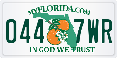 FL license plate 0447WR