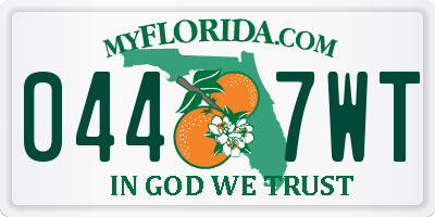 FL license plate 0447WT