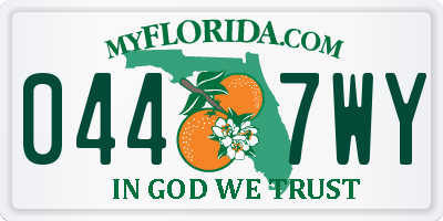 FL license plate 0447WY