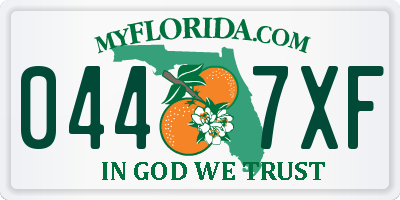 FL license plate 0447XF