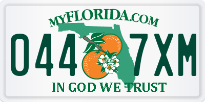 FL license plate 0447XM