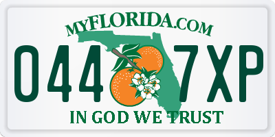 FL license plate 0447XP