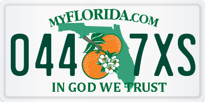 FL license plate 0447XS