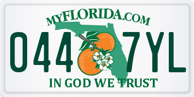 FL license plate 0447YL
