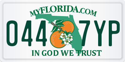 FL license plate 0447YP