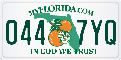 FL license plate 0447YQ