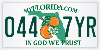 FL license plate 0447YR