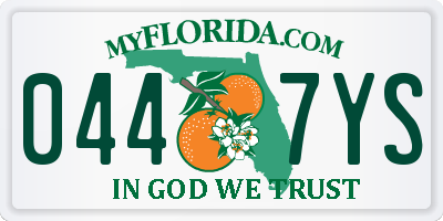 FL license plate 0447YS