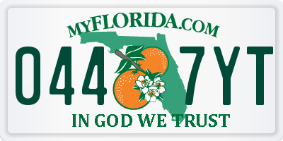 FL license plate 0447YT