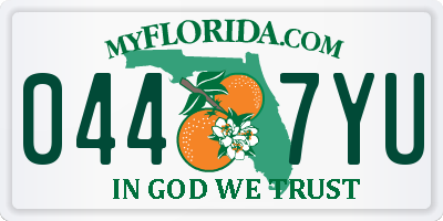FL license plate 0447YU