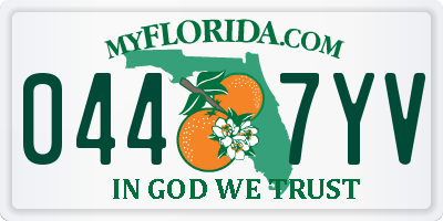 FL license plate 0447YV