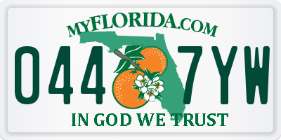 FL license plate 0447YW