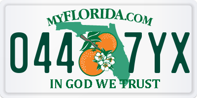 FL license plate 0447YX