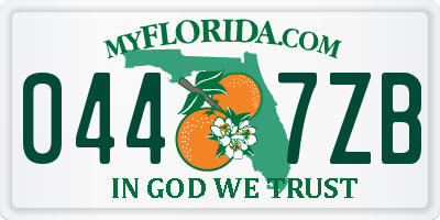 FL license plate 0447ZB