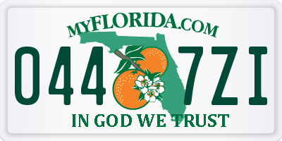 FL license plate 0447ZI