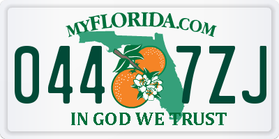 FL license plate 0447ZJ