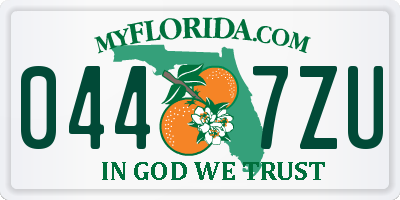 FL license plate 0447ZU