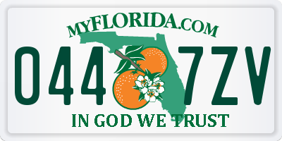 FL license plate 0447ZV