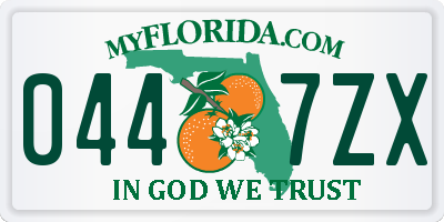 FL license plate 0447ZX
