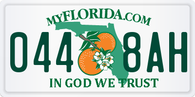 FL license plate 0448AH
