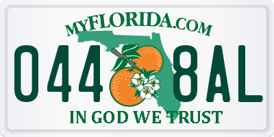 FL license plate 0448AL