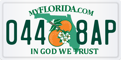FL license plate 0448AP