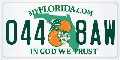 FL license plate 0448AW