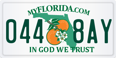 FL license plate 0448AY